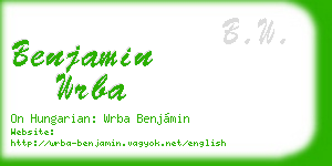 benjamin wrba business card
